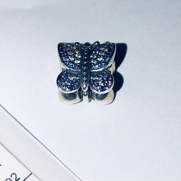 Authentic Pandora Sparkling Butterfly Charm - Picture 6 of 7